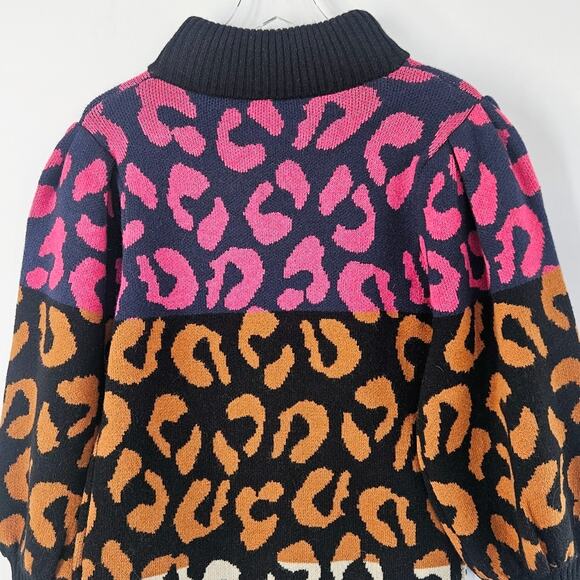 Farm‎ Rio Mixed Leopards Striped Sweater Dress Size Small New Animal Print - Picture 9 of 10